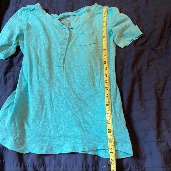 Baby Blue Sheer Vneck - Picture 7 of 8